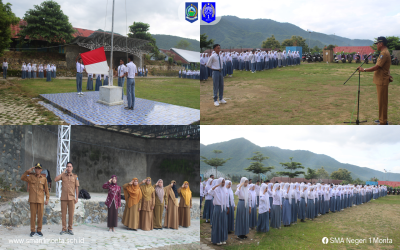 PELAKSANAAN UPACARA BENDERA SMAN 1 MONTA