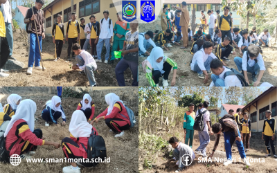 SMAN 1 Monta Hijaukan Sekolah Lewat Aksi Tanam Cabai Bersama