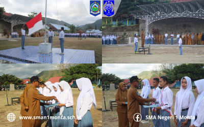 SMAN 1 Monta Gelar Upacara Bendera Rutin: Dirangkaikan dengan Penyerahan Piagam Penghargaan 10 Peserta MPLS Terbaik
